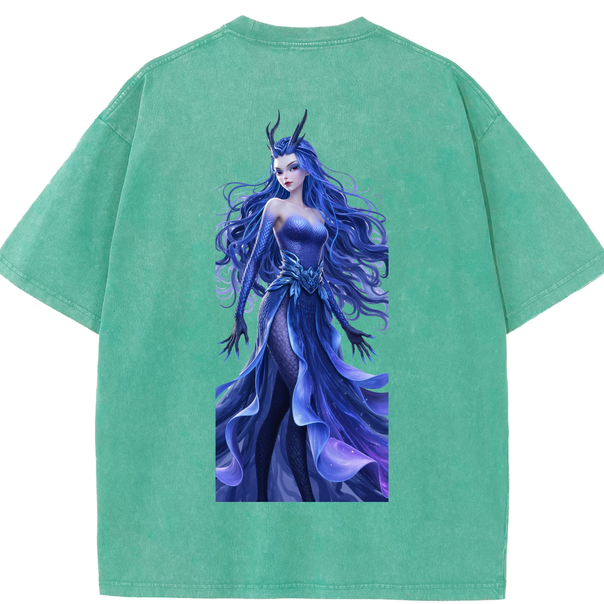 （画像用） Ne Zha 2 ナタ 魔童の大暴れ 綿100% ヴィンテージ風 半袖Tシャツ（背面プリント）